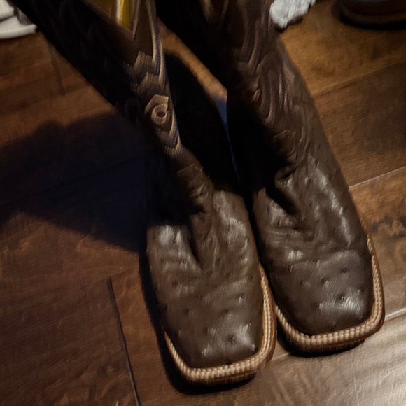 Cavender’s full quill Ostrich Brown Leather Boots Sz 7 - Picture 7 of 7